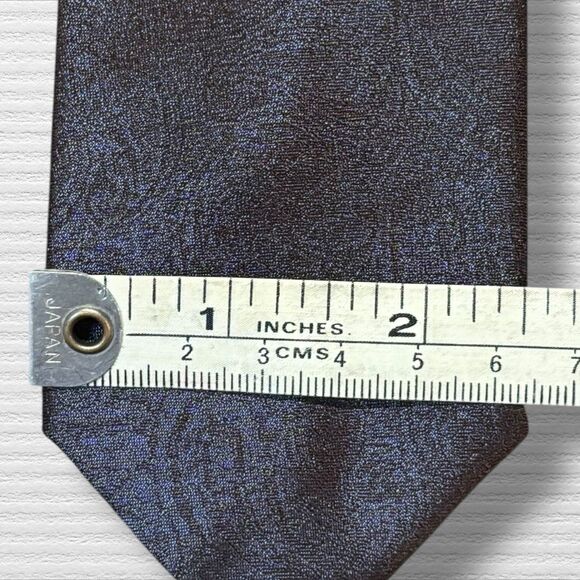 Vintage 1960s Grahams de Ville All Silk Necktie Brown Blue Paisley Made in USA - Picture 3 of 4